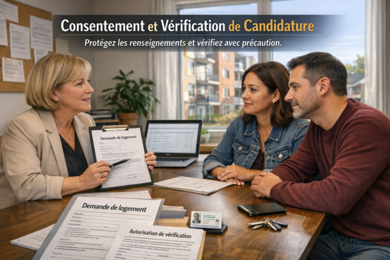 Consentement et vérification de candidature